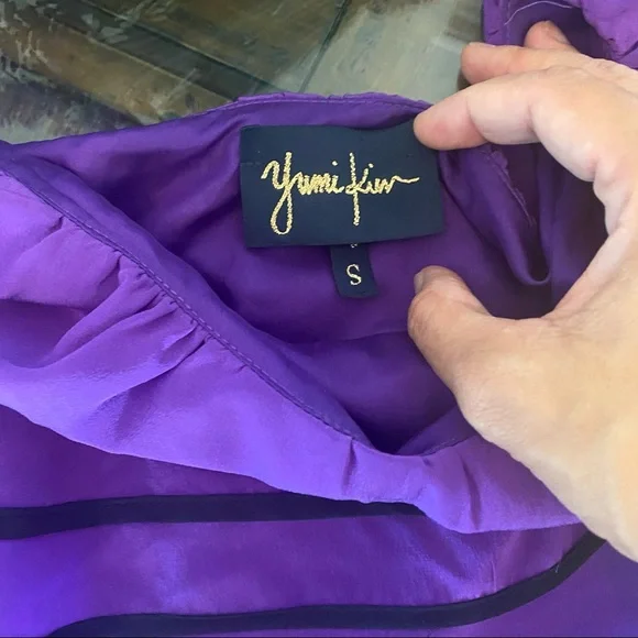 Yumi Kim Silk “Lanie” Silk One Shoulder Ruffled Dress Size S - Picture 7 of 16